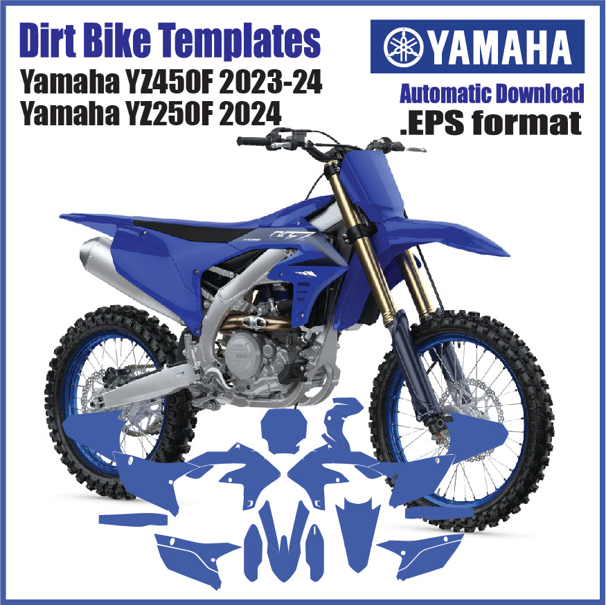 YAMAHA YZ450F 2023-24 2023 YZ250f  Vector Motocross Graphics Template