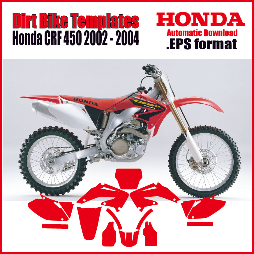 Honda CRF450 2002-2004 vector motocross graphics template