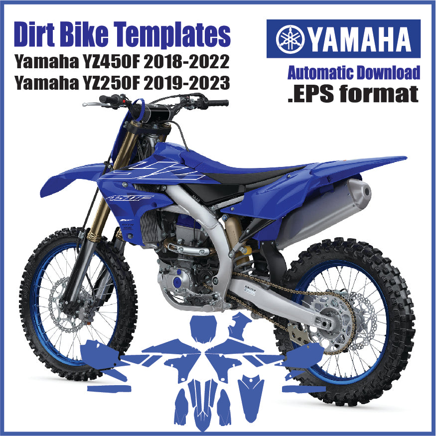 Yamaha YZ450F 2018-2022  YZ250F 2019-2022 motocross graphics template