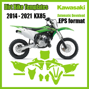 Kawasaki KX 85 2014 2015 2016 2017 2018 2019 2020 2021 motocross graphics template