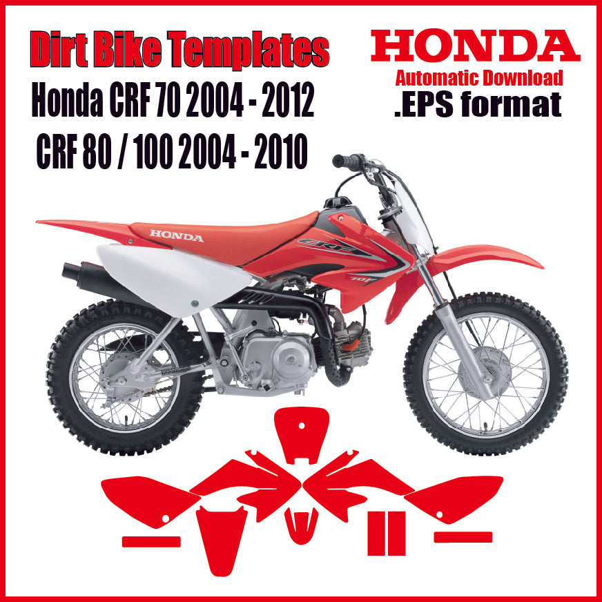 Honda CRF70 2004-2012 CRF80/CRF100 2004-2010 – Dirt Bike Templates