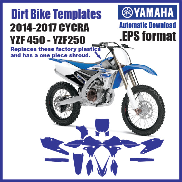 Cycra Yamamha YZ450f & YZ250f motocross graphics template - 2014-2017