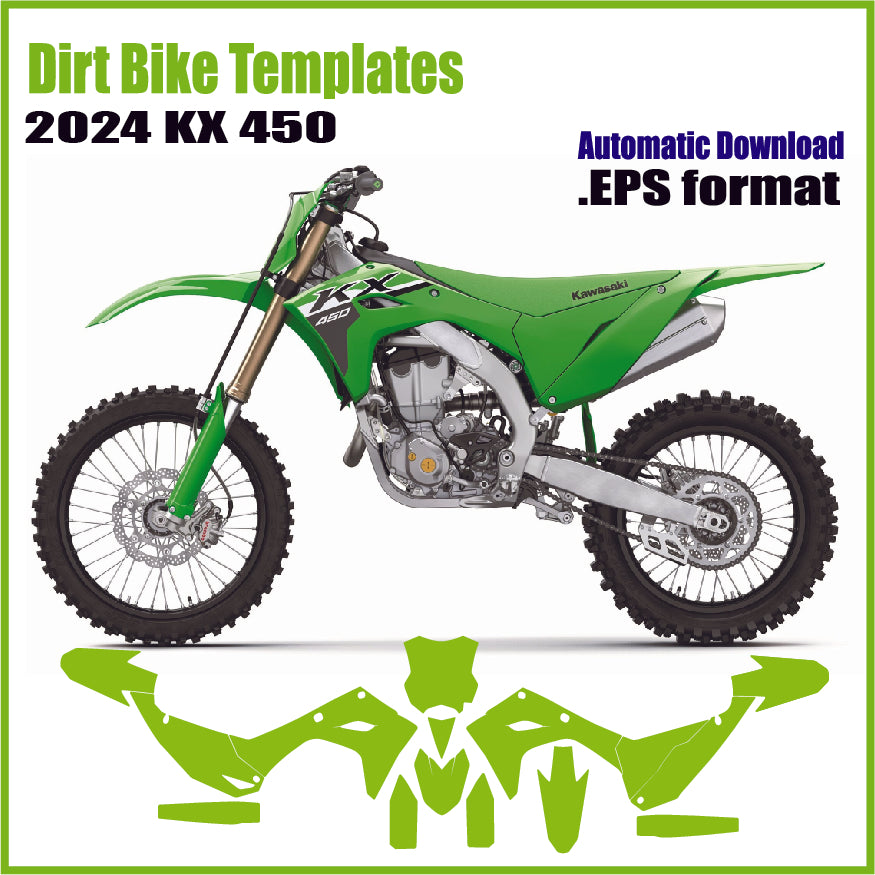 Kawasaki KX 450 2024 Dirt Bike Templates Kawasaki KX 450 2024 Dirt Bike Templates