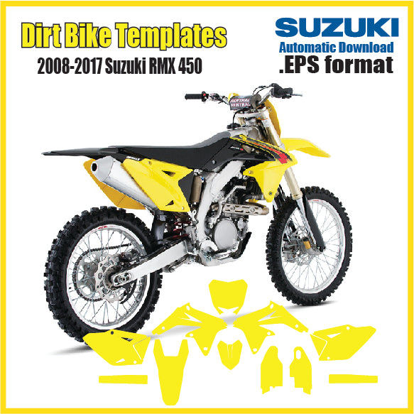 Suzuki RMZ 450   motocross graphics template - 2008-2017