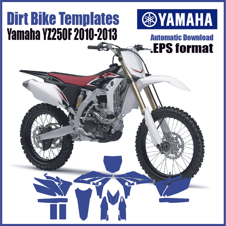 Yamaha YZ250F 2010 2011 2012 2013 vector motocross graphics template