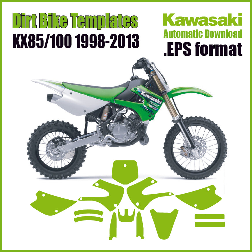 KAWASAKI KX 85/100 1998-2013 Vector Graphics Motocross Template – Dirt ...