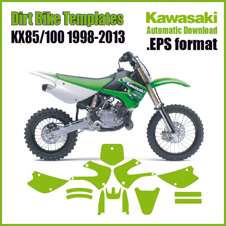 KAWASAKI KX 85/100 1998-2013 Vector Graphics Motocross Template
