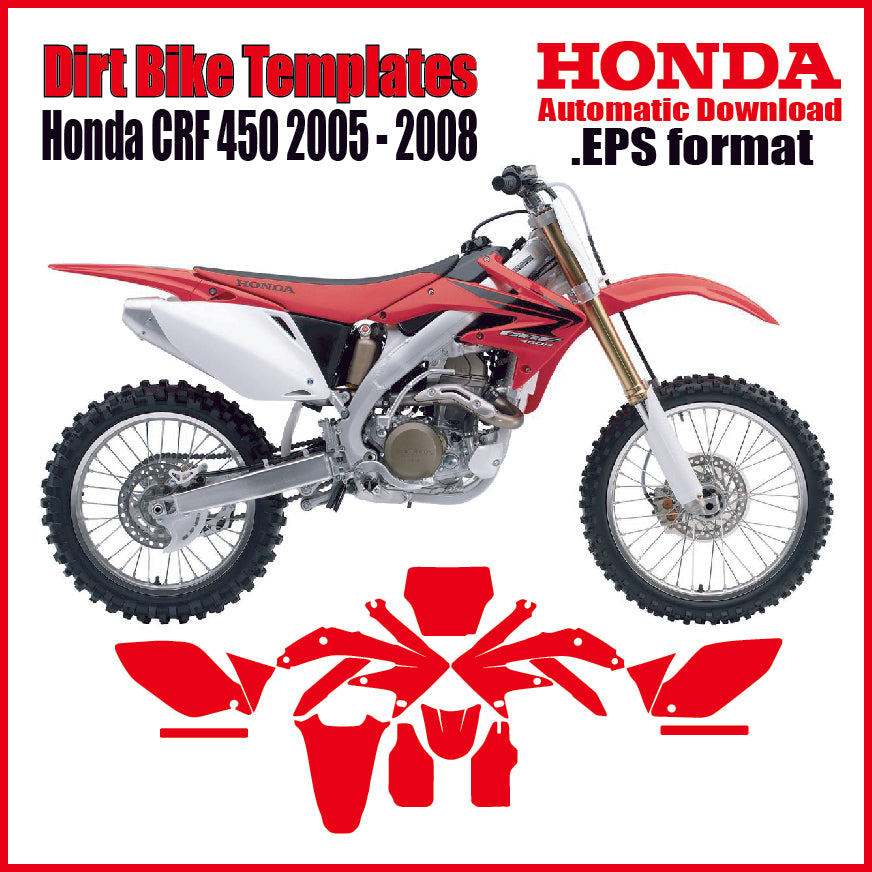 Honda CRF450 2005-2008 vector motocross graphics template
