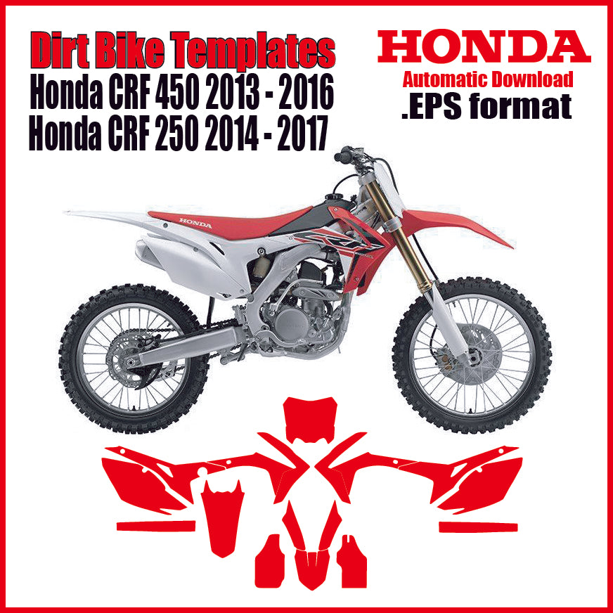 Honda CRF 450 2013-2016 CRF 250 2014-2017 vector motocross graphics template
