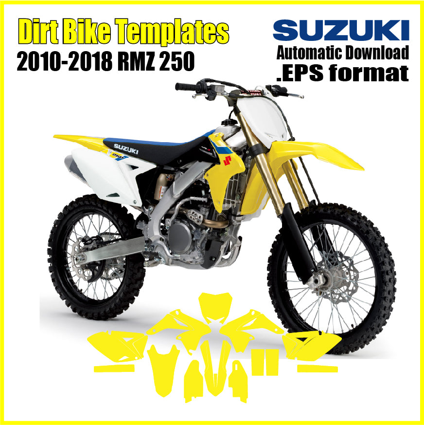 Suzuki RMZ 250 2010-2018 motocross graphics template