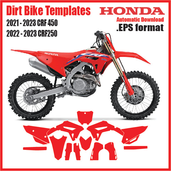 Honda CRF450 2021-23   Honda CRF 250 2022-23 motocross graphics template