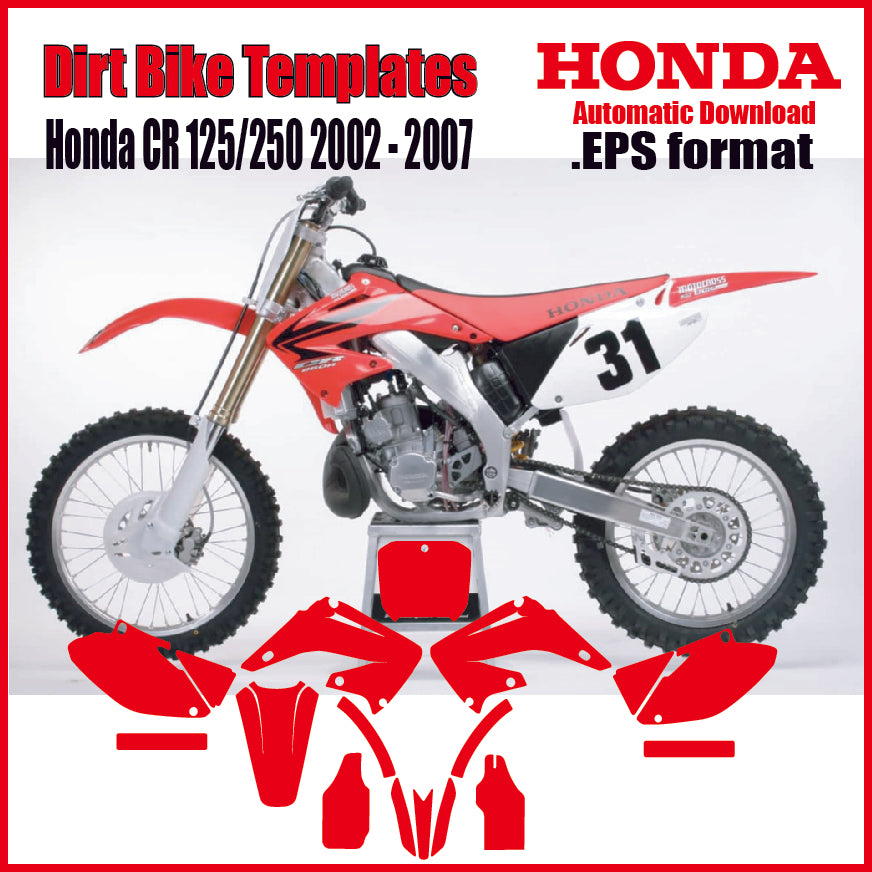 HONDA CR125/250 2002-2007 vector graphics motocross template