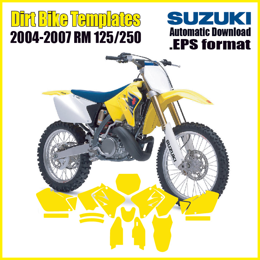 Suzuki RM125/250 2004-2007 motocross graphics template