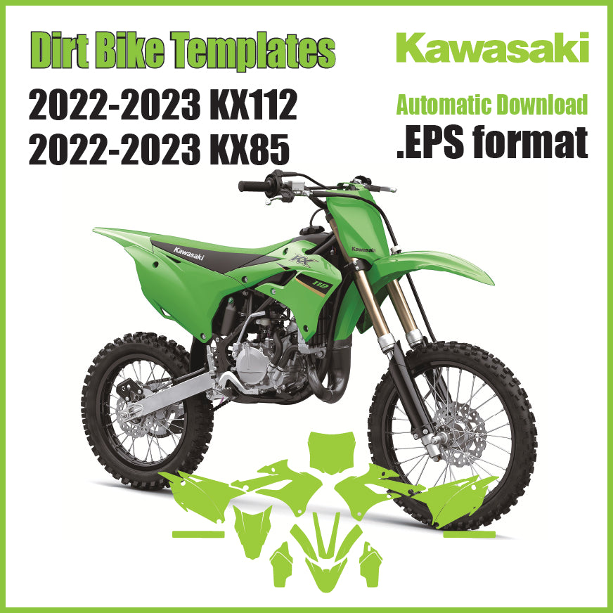 Kawasaki KX 112 / 85 2022-2023 motocross graphics template – Dirt Bike ...