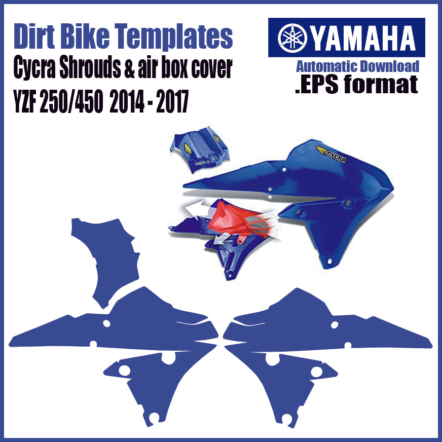 Cycra Shrouds Yamaha YZF 250/450 2014-2017 Vector motocross graphics template