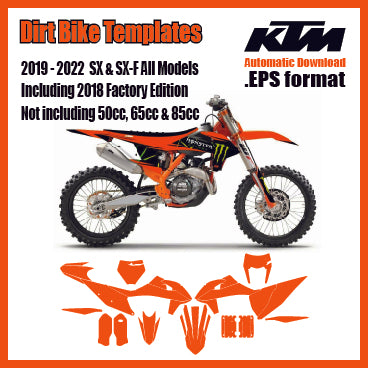 KTM SX SXF All Models motocross graphics template - 2019-2022