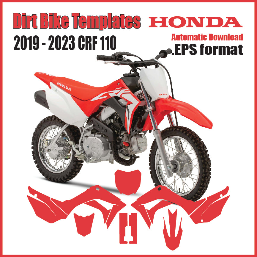 Honda CRF110 2019-2023 motocross graphics template