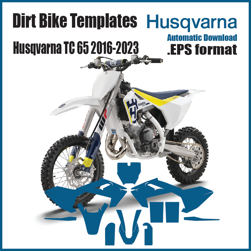 Husqvarna TC65 2016-2023 motocross graphics template