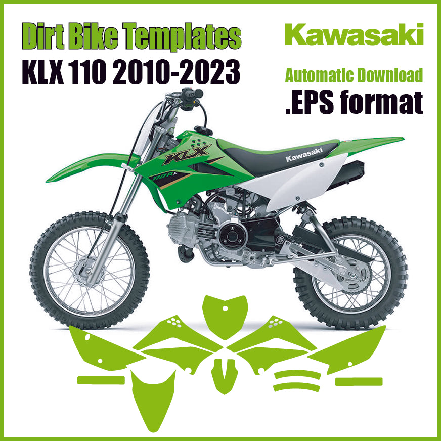 Kawasaki KLX110 2010-2023 motocross graphics template