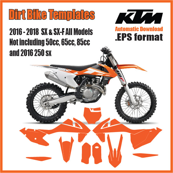 KTM SX SXF ALL Models motocross graphics template - 2016-2018