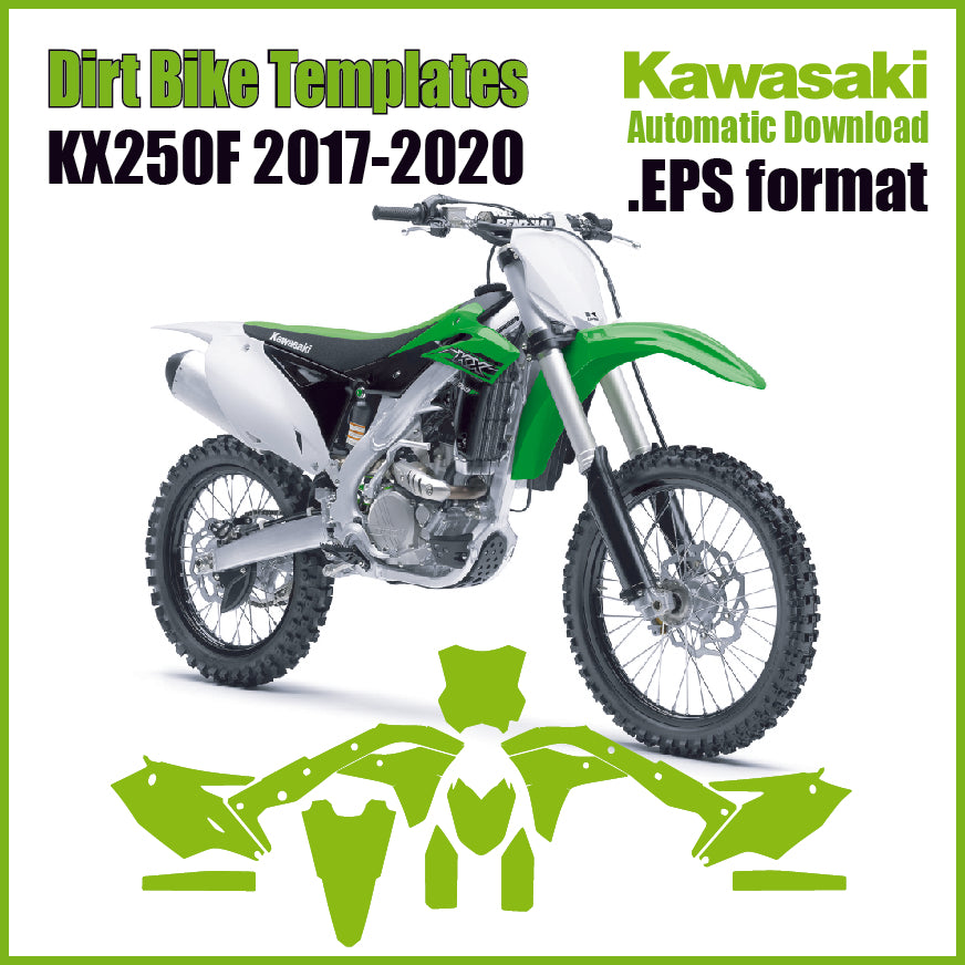 Kawasaki KX250F 2017-2020 motocross graphics template