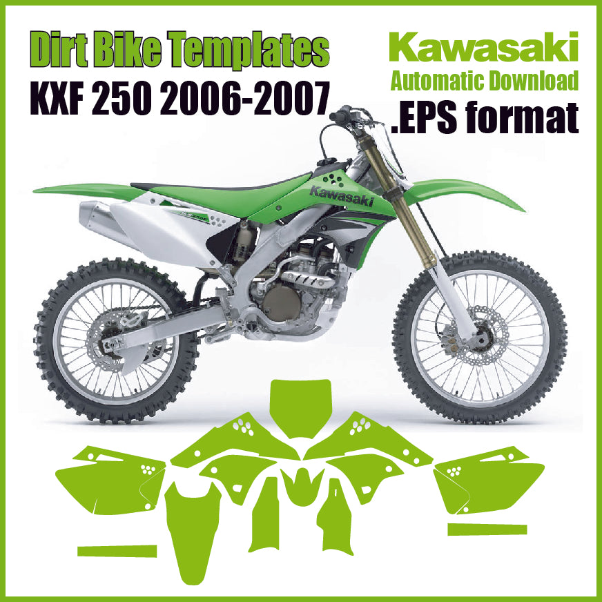 Kawasaki KXF 250 2006-2007 vector motocross graphics template