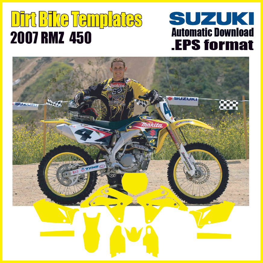 SUZUKI RMZ450 2007 vector motocross graphics template
