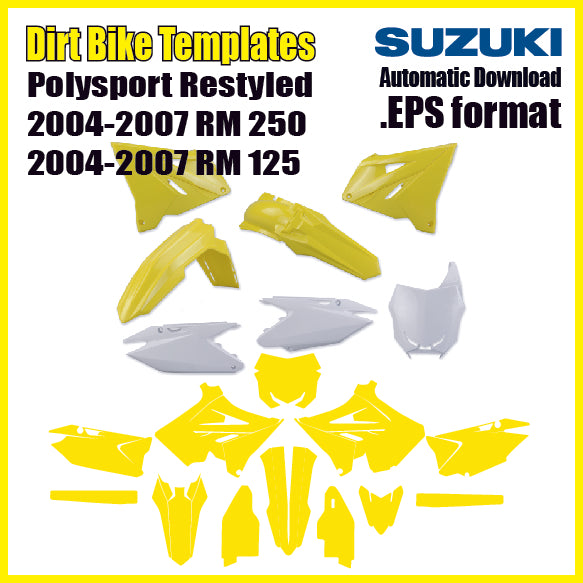 Polysport Restyled Suzuki 2004-2007 RM125/RM250 motocross graphics template
