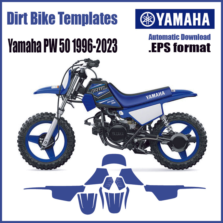 Yamaha PW50 1996-2023 motocross graphics template